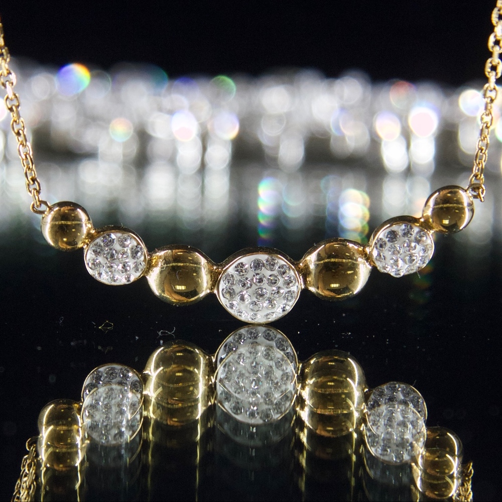 14kt Gold Dipped Swarovski Necklace - image 1